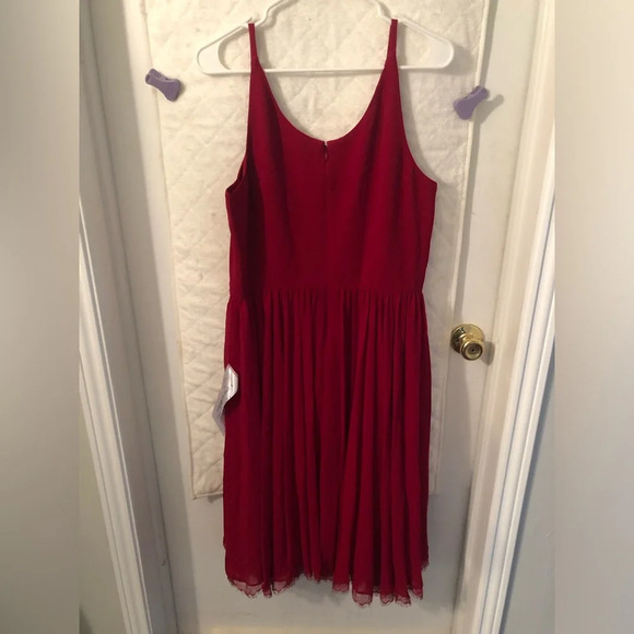 NWT Dress The Population Alicia Chiffon Lace Fit & Flare Midi Dress Garnet XL - Picture 9 of 11